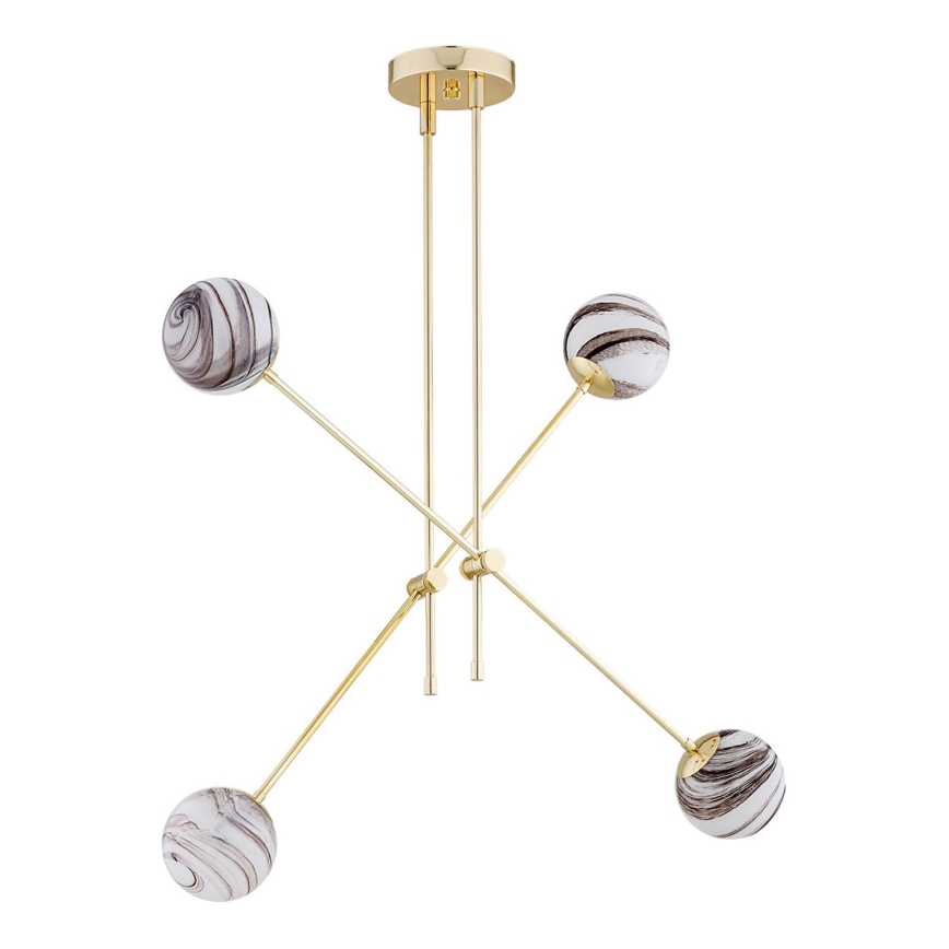 Argon 1840 - Chandelier on a pole ABSOS 4xE14/7W/230V alabaster gold
