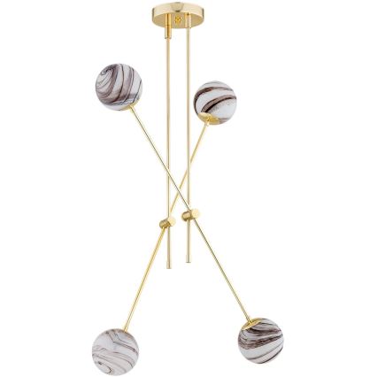 Argon 1840 - Chandelier on a pole ABSOS 4xE14/7W/230V alabaster gold