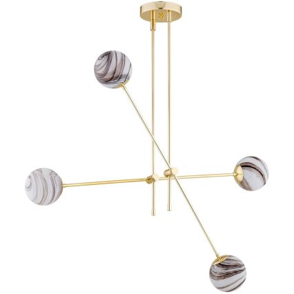 Argon 1840 - Chandelier on a pole ABSOS 4xE14/7W/230V alabaster gold