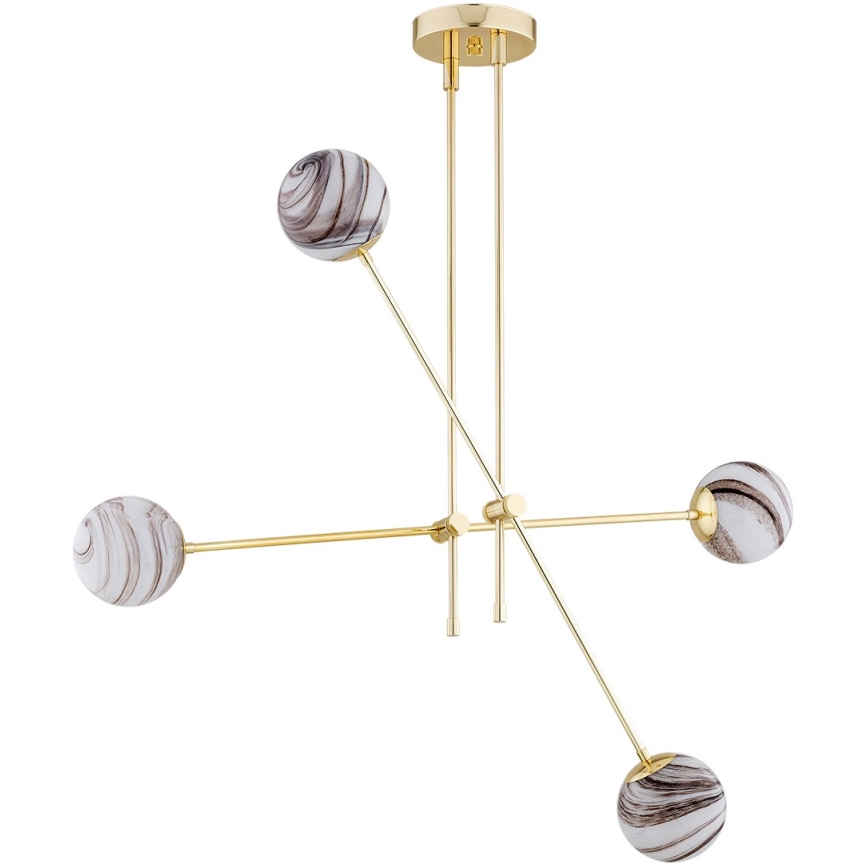 Argon 1840 - Chandelier on a pole ABSOS 4xE14/7W/230V alabaster gold