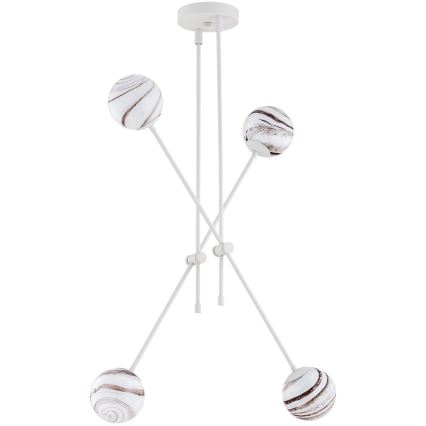 Argon 1841 - Chandelier on a pole ABSOS 4xE14/7W/230V alabaster white