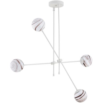 Argon 1841 - Chandelier on a pole ABSOS 4xE14/7W/230V alabaster white