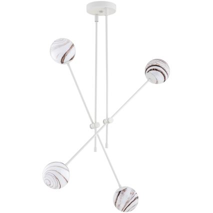 Argon 1841 - Chandelier on a pole ABSOS 4xE14/7W/230V alabaster white
