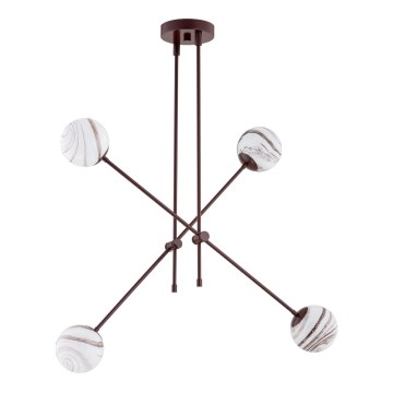 Argon 1842 - Chandelier on a pole ABSOS 4xE14/7W/230V alabaster brown