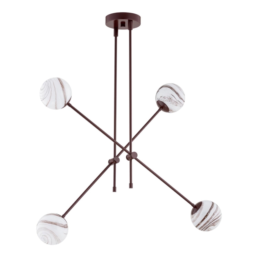 Argon 1842 - Chandelier on a pole ABSOS 4xE14/7W/230V alabaster brown