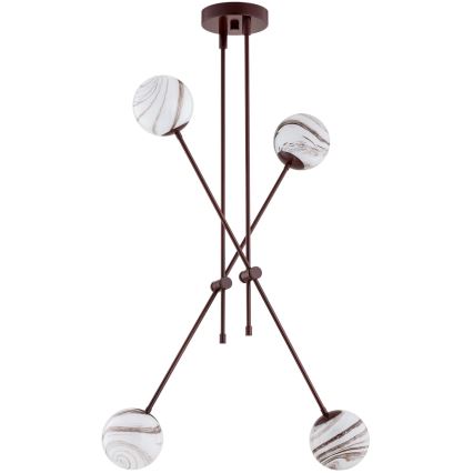 Argon 1842 - Chandelier on a pole ABSOS 4xE14/7W/230V alabaster brown