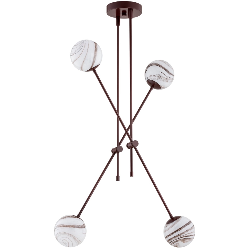 Argon 1842 - Chandelier on a pole ABSOS 4xE14/7W/230V alabaster brown