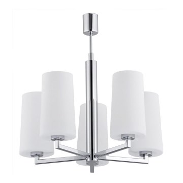 Argon 2053 - Chandelier on a pole CAMELOT 5xE27/15W/230V shiny chrome