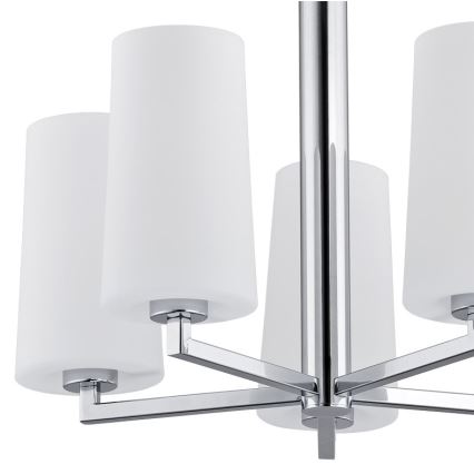 Argon 2053 - Chandelier on a pole CAMELOT 5xE27/15W/230V shiny chrome