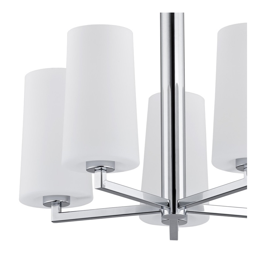 Argon 2053 - Chandelier on a pole CAMELOT 5xE27/15W/230V shiny chrome