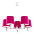 Argon 2075 - Chandelier on a pole BOLZANO 5xE27/15W/230V pink