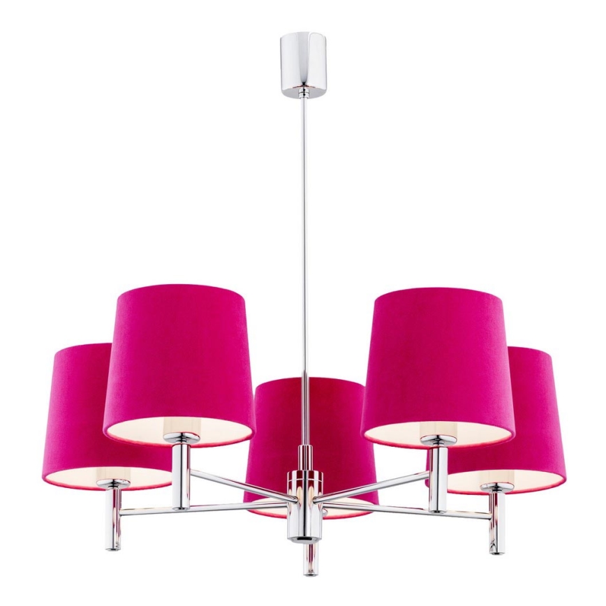 Argon 2075 - Chandelier on a pole BOLZANO 5xE27/15W/230V pink