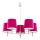 Argon 2075 - Chandelier on a pole BOLZANO 5xE27/15W/230V pink