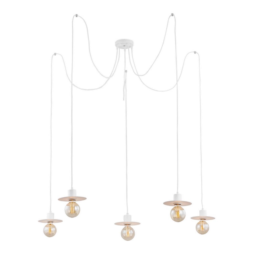 Argon 2077 - Chandelier on a string CORSO 5xE27/15W/230V spider white