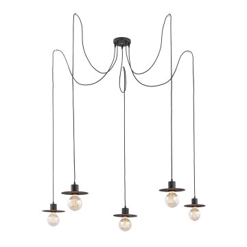 Argon 2078 - Chandelier on a string CORSO 5xE27/15W/230V spider black