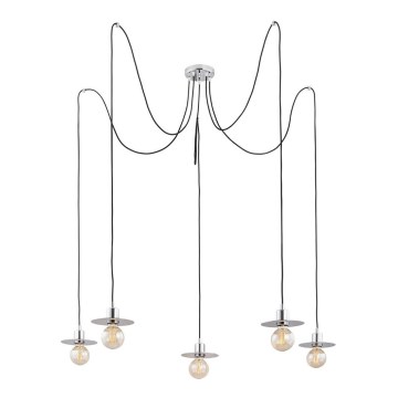 Argon 2079 - Chandelier on a string CORSO 5xE27/15W/230V spider shiny chrome