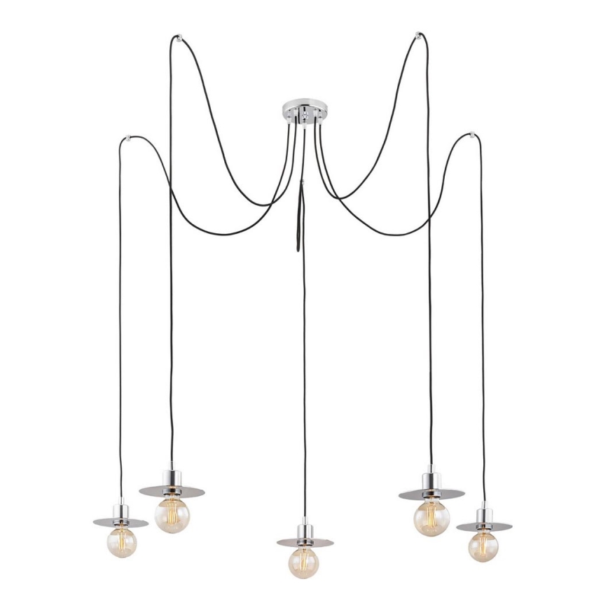 Argon 2079 - Chandelier on a string CORSO 5xE27/15W/230V spider shiny chrome