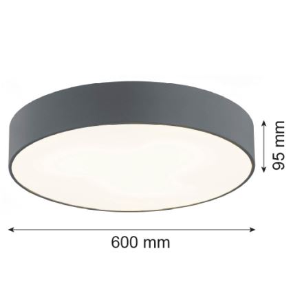 Argon 2083 - Ceiling light DARLING 5xE27/15W/230V d. 60 cm grey