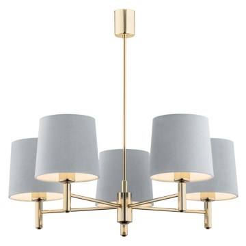 Argon 2085 - Chandelier on a pole PONTE 5xE27/15W/230V brass/blue