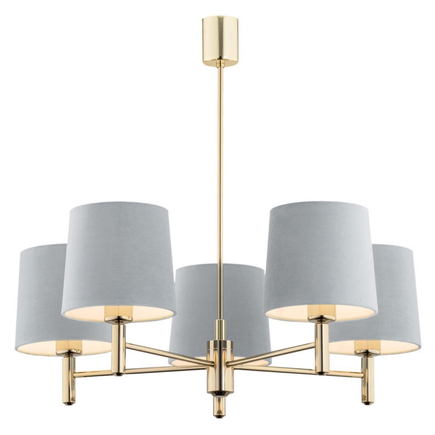 Argon 2085 - Chandelier on a pole PONTE 5xE27/15W/230V brass/blue
