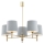 Argon 2085 - Chandelier on a pole PONTE 5xE27/15W/230V brass/blue