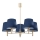 Argon 2086 - Chandelier on a pole PONTE 5xE27/15W/230V brass/blue