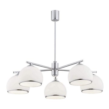 Argon 2087 - Chandelier on a pole MARBELLA 5xE27/15W/230V shiny chrome