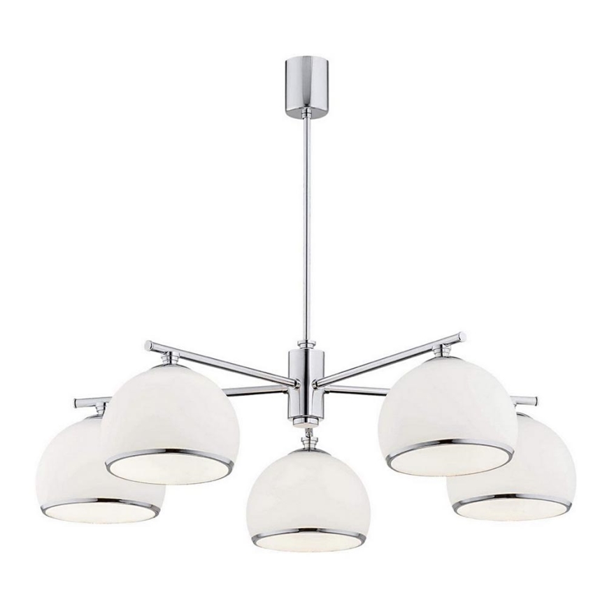 Argon 2087 - Chandelier on a pole MARBELLA 5xE27/15W/230V shiny chrome