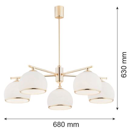 Argon 2088 - Chandelier on a pole MARBELLA 5xE27/15W/230V brass