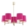 Argon 2089 - Chandelier on a pole PONTE 5xE27/15W/230V brass/pink