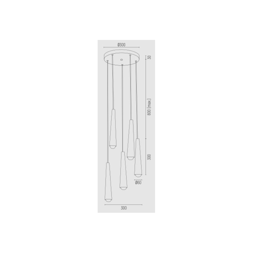 Argon 2103 - Chandelier on a string HOLLYWOOD 5xE14/7W/230V black