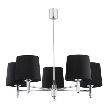 Argon 2104 - Chandelier on a pole BOLZANO 5xE27/15W/230V black