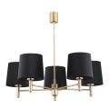 Argon 2107 - Chandelier on a pole PONTE 5xE27/15W/230V brass/black