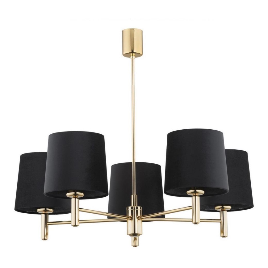 Argon 2107 - Chandelier on a pole PONTE 5xE27/15W/230V brass/black