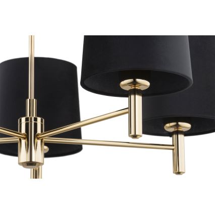 Argon 2107 - Chandelier on a pole PONTE 5xE27/15W/230V brass/black