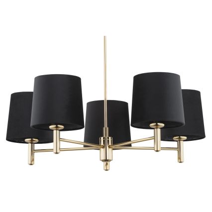 Argon 2107 - Chandelier on a pole PONTE 5xE27/15W/230V brass/black