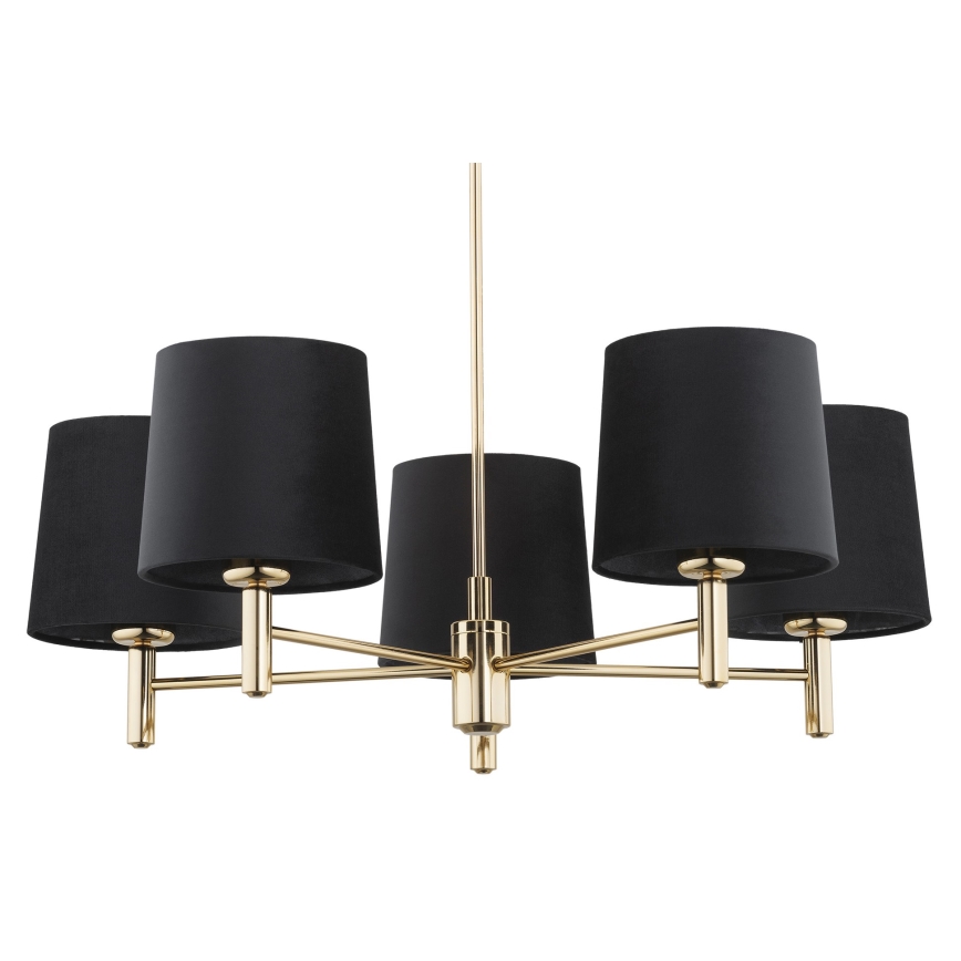 Argon 2107 - Chandelier on a pole PONTE 5xE27/15W/230V brass/black