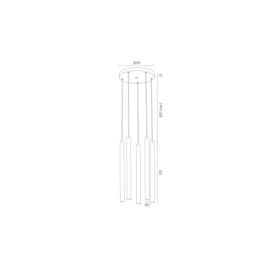 Argon 2109 - LED Chandelier on a string SICILIA 5xLED/4,5W/230V