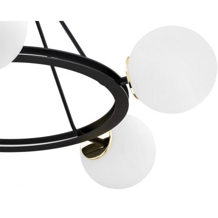 Argon 2119 - Chandelier on a pole AMALFI 5xE27/15W/230V black/white