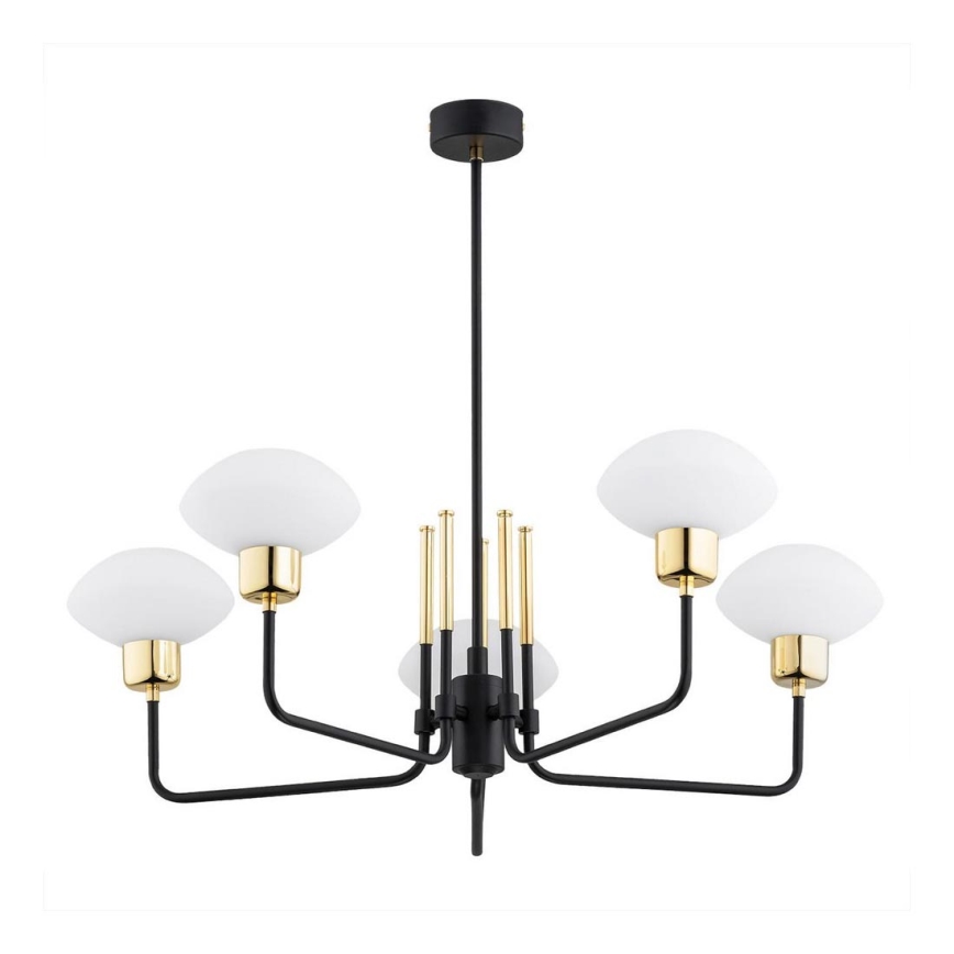 Argon 2128 - Chandelier on a pole RAVELLO 5xE14/15W/230V black/gold