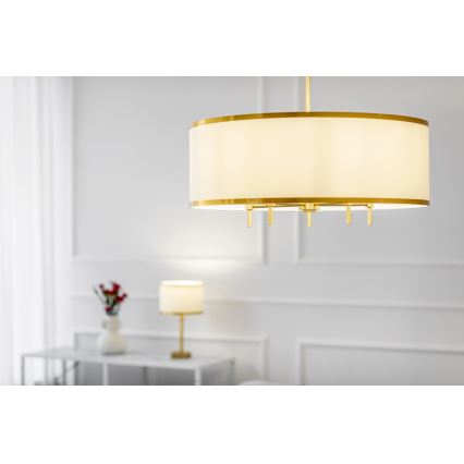 Argon 2132 - Chandelier on a string ABBANO 5xE14/7W/230V brass/white