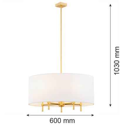 Argon 2132 - Chandelier on a string ABBANO 5xE14/7W/230V brass/white