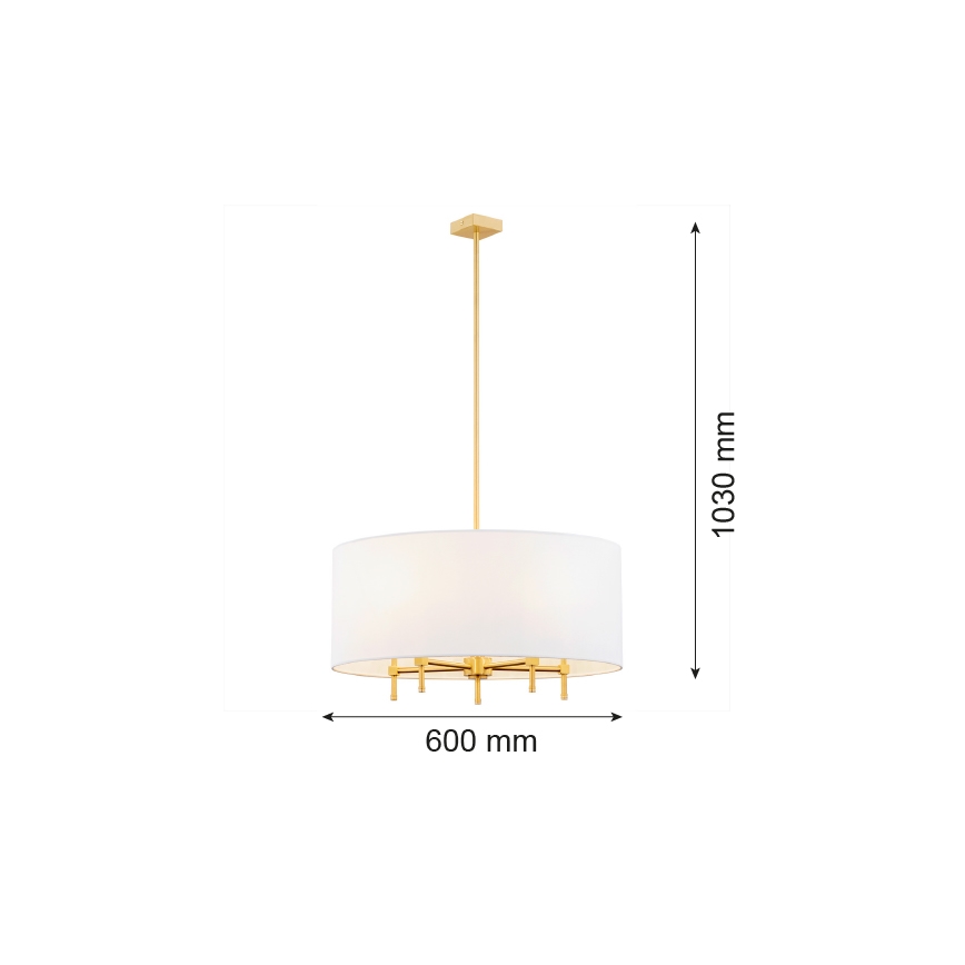 Argon 2132 - Chandelier on a string ABBANO 5xE14/7W/230V brass/white
