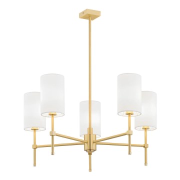 Argon 2134 - Chandelier on a pole ABRUZZO 5xE14/15W/230V brass/white