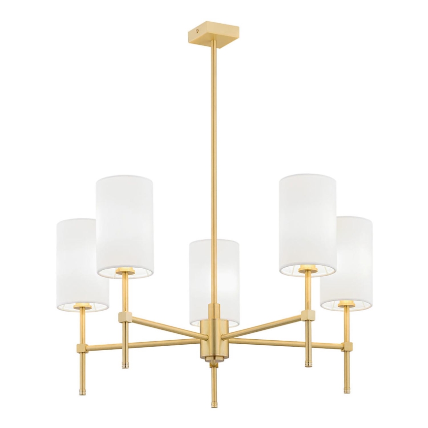 Argon 2134 - Chandelier on a pole ABRUZZO 5xE14/15W/230V brass/white