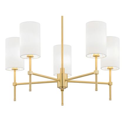 Argon 2134 - Chandelier on a pole ABRUZZO 5xE14/15W/230V brass/white