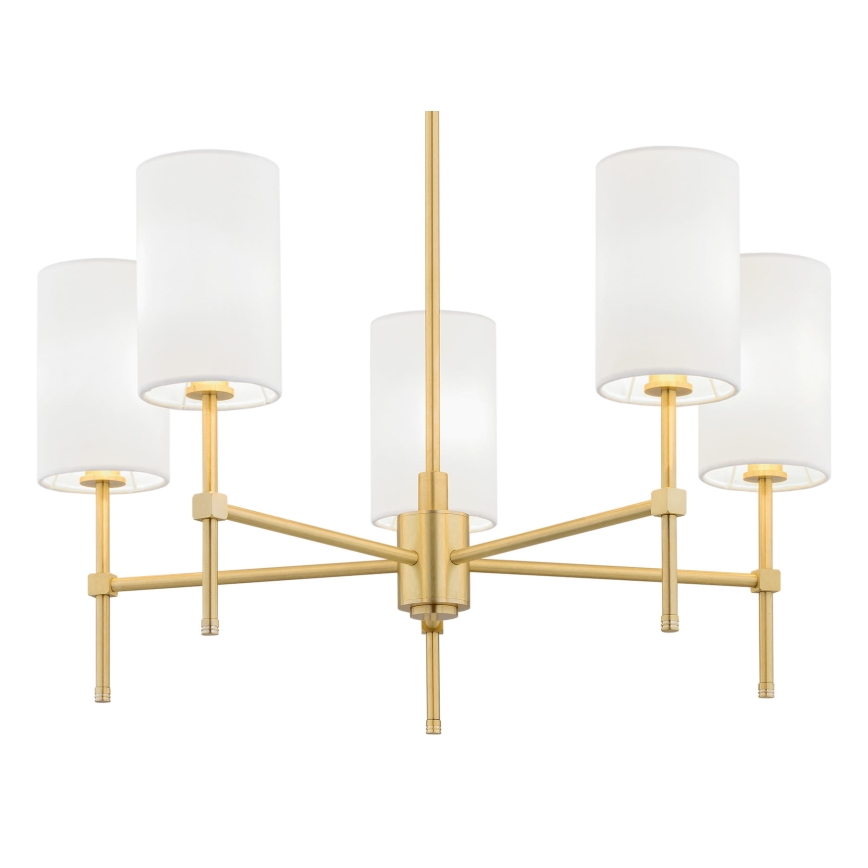 Argon 2134 - Chandelier on a pole ABRUZZO 5xE14/15W/230V brass/white