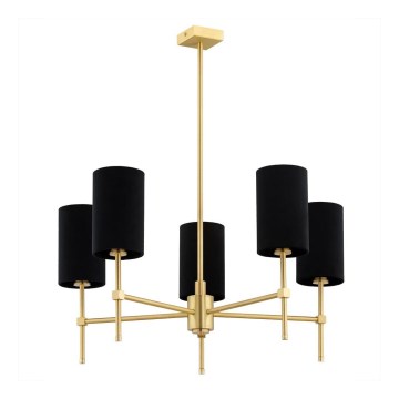 Argon 2135 - Chandelier on a pole ABRUZZO 5xE14/7W/230V brass/black