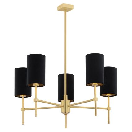 Argon 2135 - Chandelier on a pole ABRUZZO 5xE14/7W/230V brass/black
