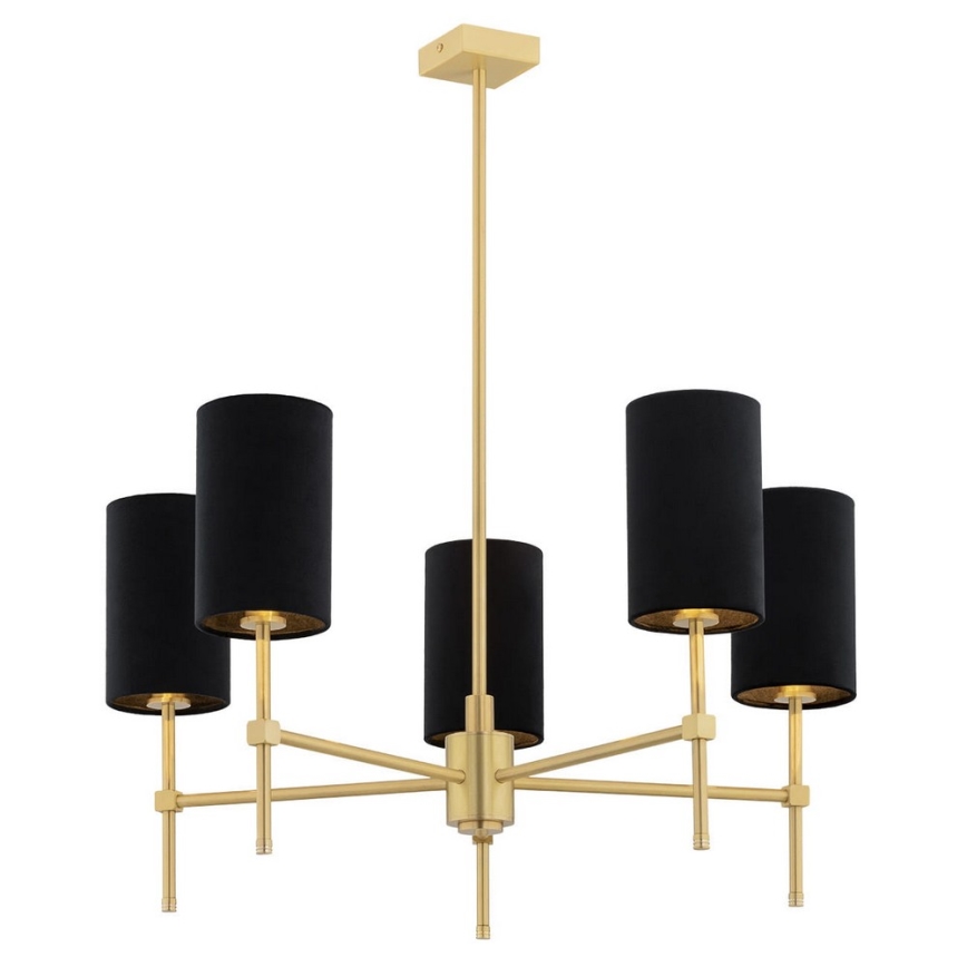 Argon 2135 - Chandelier on a pole ABRUZZO 5xE14/7W/230V brass/black